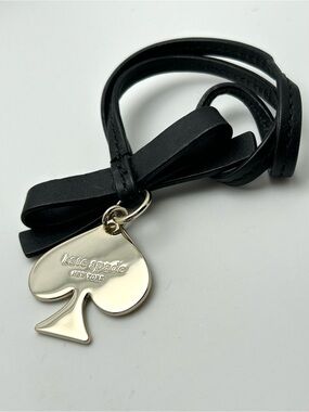 Kate Spade Gold Black Leather Bag Purse Charm